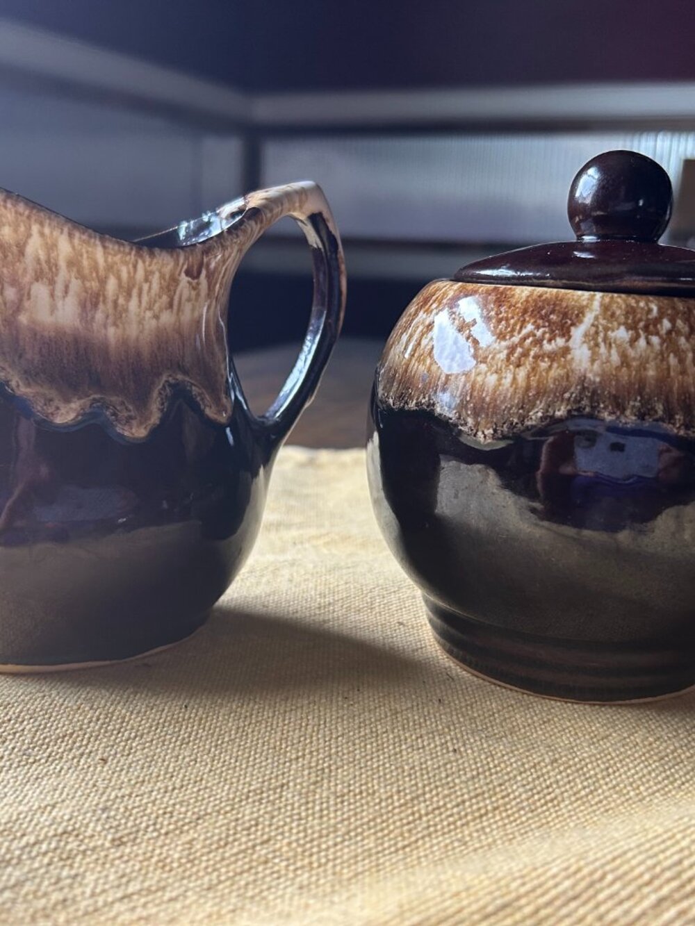 Vintage  Roseville Sugar & Creamer